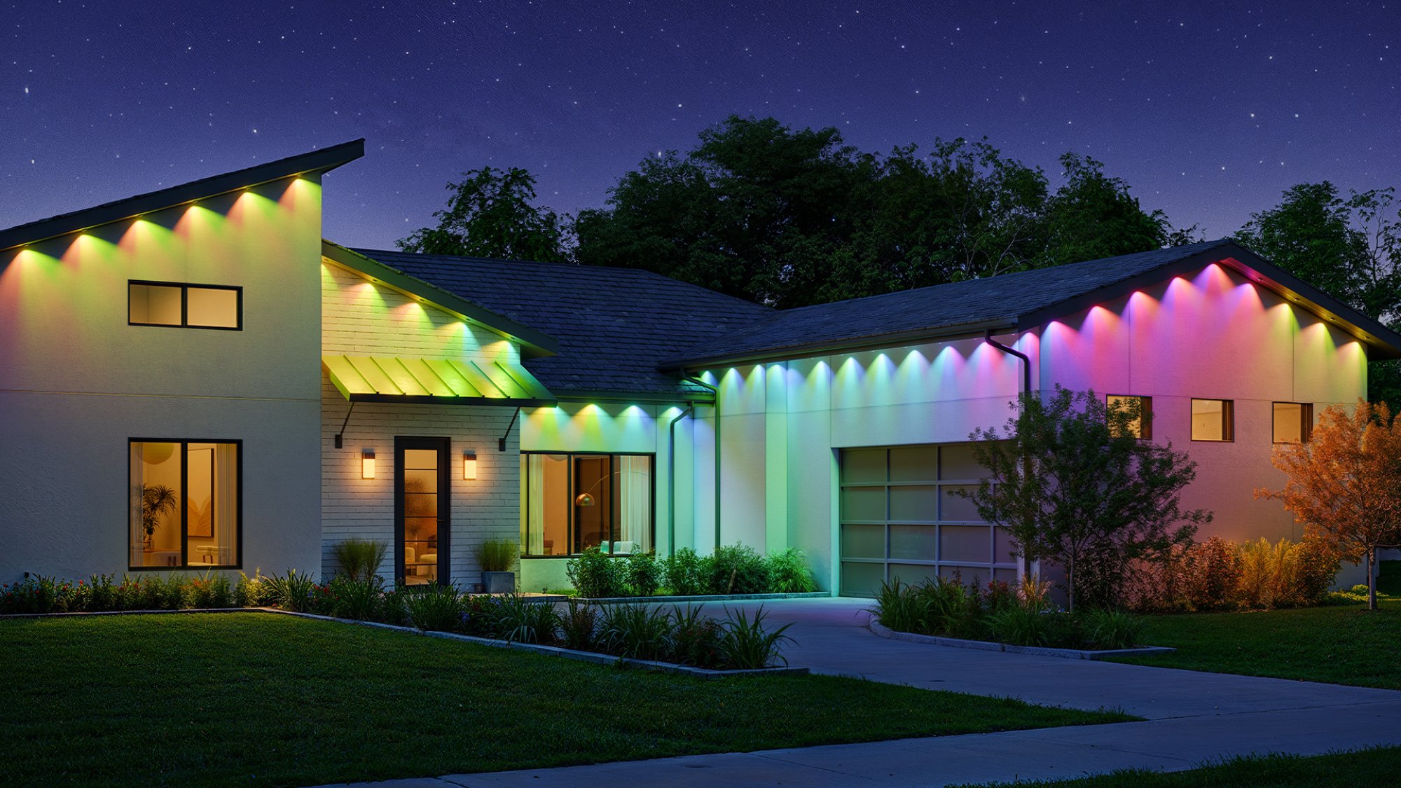 Rumah dilengkapi dengan Prism Lampu Luar Ruang Permanen Gove